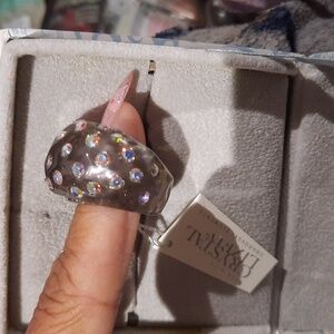 Massive Genuine Authentic Swarovski Elements Cocktail Ring NIB Size 6 Gift 🎁